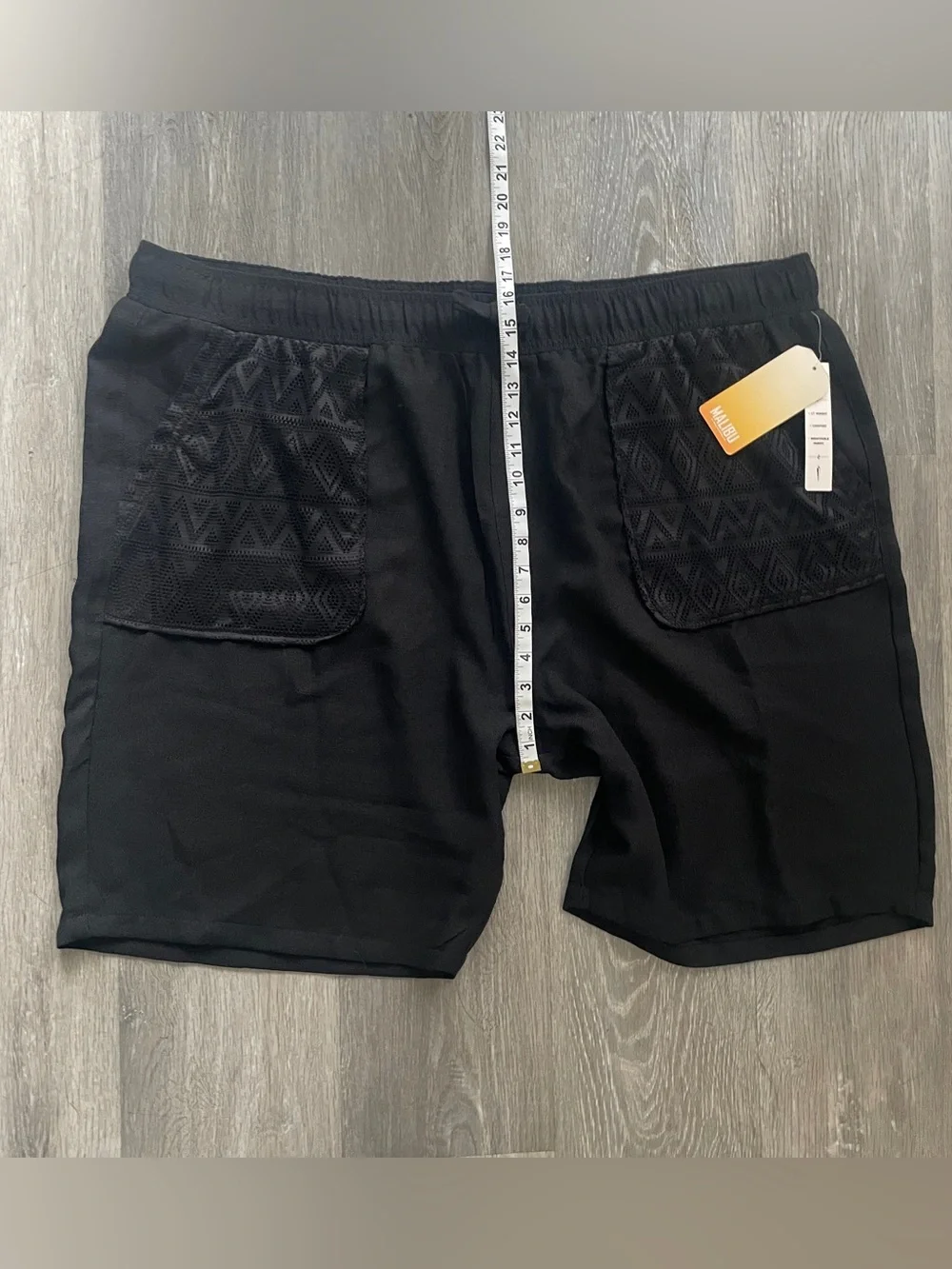 Malibu by Drill Clothing Men’s 5XL Black Lace Pocket Drawstring Shorts NWT